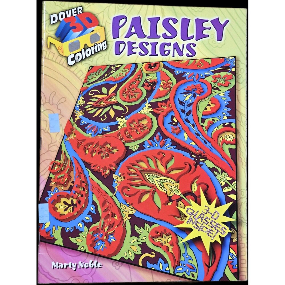 Dover 3D PAISLEY DESIGNS Coloring Book with Glasses Included